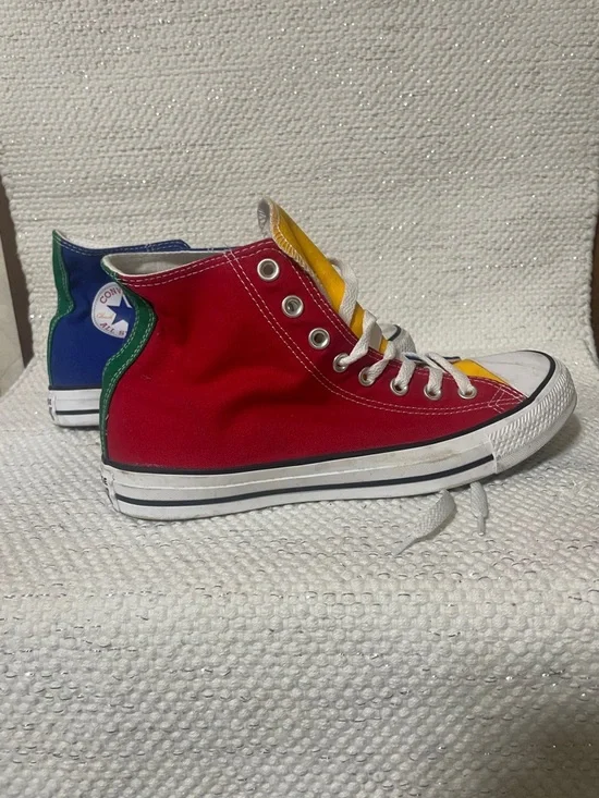 Converse Kids Blue High-Top Sneakers with Yellow & Green Accents - Picture 2 of 6